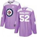 Winnipeg Jets #52 Jack Roslovic Authentic Purple Fights Cancer Practice NHL Jersey