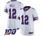 Buffalo Bills #12 Jim Kelly White Vapor Untouchable Limited Player 100th Season Football Jersey