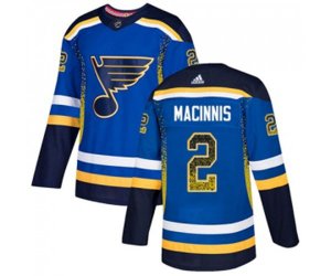 Adidas St. Louis Blues #2 Al Macinnis Authentic Blue Drift Fashion NHL Jersey