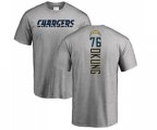 Los Angeles Chargers #76 Russell Okung Ash Backer T-Shirt