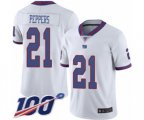 New York Giants #21 Jabrill Peppers Limited White Rush Vapor Untouchable 100th Season Football Jersey
