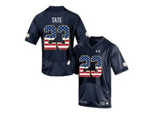 2016 US Flag Fashion Under Armour Men\'s Notre Dame Fighting Irish Golden Tate 23 College Football Jersey - Navy Blue