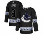Vancouver Canucks #9 Brendan Leipsic Authentic Black Team Logo Fashion NHL Jersey