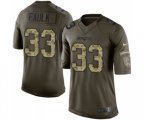 New England Patriots #33 Kevin Faulk Elite Green Salute to Service Football Jersey