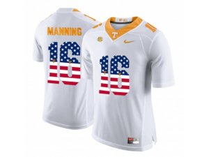 2016 US Flag Fashion 2016 Tennessee Volunteers Peyton Manning #16 College Football Limited Jersey - White