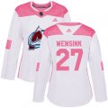 Women's Colorado Avalanche #27 John Wensink Authentic White Pink Fashion NHL Jersey