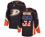 Anaheim Ducks #37 Nick Ritchie Authentic Black USA Flag Fashion Hockey Jersey