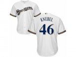 Milwaukee Brewers #46 Corey Knebel Replica White Home Cool Base MLB Jersey