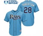 Tampa Bay Rays #28 Daniel Robertson Replica Light Blue Alternate 2 Cool Base Baseball Jersey