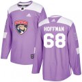 Florida Panthers #68 Mike Hoffman Authentic Purple Fights Cancer Practice NHL Jersey