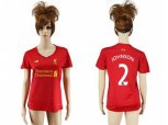 Women Liverpool #2 Johnson Red Home Soccer Club Jersey
