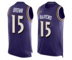 Baltimore Ravens #15 Marquise Brown Elite Purple Player Name & Number Tank Top Football Jersey