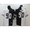 Pittsburgh Steelers #90 T. J. Watt Black White Limited Split Fashion Football Jersey
