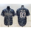 Las Vegas Raiders #83 Darren Waller Grey Camo With Patch Cool Base Stitched Baseball Jersey