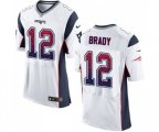 New England Patriots #12 Tom Brady Elite White Road Drift Fashion Football Jersey
