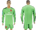 2017-18 Arsenal Green Long Sleeve Goalkeeper Soccer Jersey