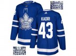 Toronto Maple Leafs #43 Nazem Kadri Blue Home Authentic Fashion Gold Stitched NHL Jersey