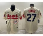 Los Angeles Angels #27 Mike Trout Number Cream 2022 City Connect Cool Base Stitched Jersey