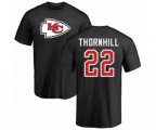 Kansas City Chiefs #22 Juan Thornhill Black Name & Number Logo T-Shirt