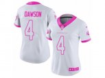 Women Arizona Cardinals #4 Phil Dawson Limited White Pink Rush Fashion NFL Jersey