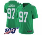 Philadelphia Eagles #97 Malik Jackson Limited Green Rush Vapor Untouchable 100th Season Football Jersey
