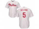 Philadelphia Phillies #5 Nick Williams Replica White Red Strip Home Cool Base MLB Jersey