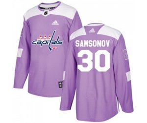 Washington Capitals #30 Ilya Samsonov Authentic Purple Fights Cancer Practice NHL Jersey