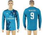 2017-18 Real Madrid 9 BENZEMA Third Away Long Sleeve Thailand Soccer Jersey