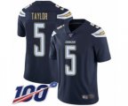 Los Angeles Chargers #5 Tyrod Taylor Navy Blue Team Color Vapor Untouchable Limited Player 100th Season Football Jersey