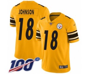 Pittsburgh Steelers #18 Diontae Johnson Limited Gold Inverted Legend 100th Season Football Jersey