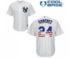 New York Yankees #24 Gary Sanchez Replica White USA Flag Fashion Baseball Jersey