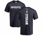 New England Patriots #4 Jarrett Stidham Navy Blue Backer T-Shirt