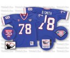 Buffalo Bills #78 Bruce Smith Royal Blue 35th Anniversary Patch Authentic Throwback Football Jersey