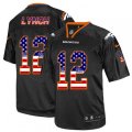Denver Broncos #12 Paxton Lynch Elite Black USA Flag Fashion NFL Jersey
