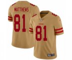 San Francisco 49ers #81 Jordan Matthews Limited Gold Inverted Legend Football Jersey