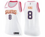 Women's Phoenix Suns #8 George King Swingman White Pink Fashion Basketball Jersey