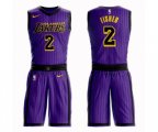 Los Angeles Lakers #2 Derek Fisher Authentic Purple Basketball Suit Jersey - City Edition