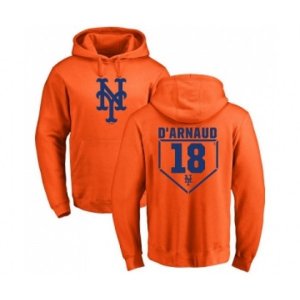 New York Mets #18 Travis d\'Arnaud Orange RBI Pullover Hoodie