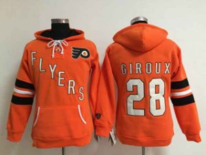 Women Philadelphia Flyers #28 Claude Giroux Orange NHL Hoodie