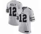 Buffalo Bills #12 Jim Kelly Limited Gray Gridiron II Football Jersey