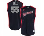 Pittsburgh Pirates #55 Josh Bell Authentic Navy Blue National League 2019 Baseball All-Star Jersey