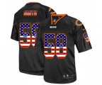 Chicago Bears #58 Roquan Smith Elite Black USA Flag Fashion Football Jersey