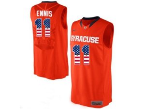 2016 US Flag Fashion Men\'s Syracuse Orange Tyler Ennis #11 College Authentic Basketball Jersey - Orange