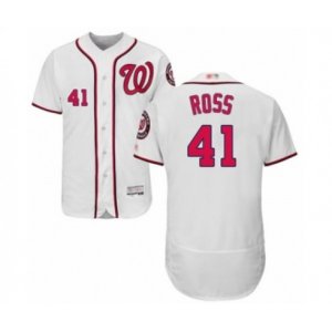Washington Nationals #41 Joe Ross White Home Flex Base Authentic Collection Baseball Player Jersey