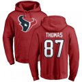Houston Texans #87 Demaryius Thomas Red Name & Number Logo Pullover Hoodie