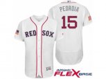Boston Red Sox #15 Dustin Pedroia White Stars & Stripes 2016 Independence Day Flex Base Jersey