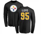 Pittsburgh Steelers #95 Greg Lloyd Black Name & Number Logo Long Sleeve T-Shirt