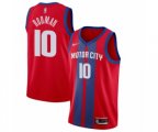 Detroit Pistons #10 Dennis Rodman Authentic Red Basketball Jersey - 2019-20 City Edition