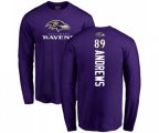 Baltimore Ravens #89 Mark Andrews Purple Backer Long Sleeve T-Shirt