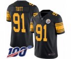 Pittsburgh Steelers #91 Stephon Tuitt Limited Black Rush Vapor Untouchable 100th Season Football Jersey